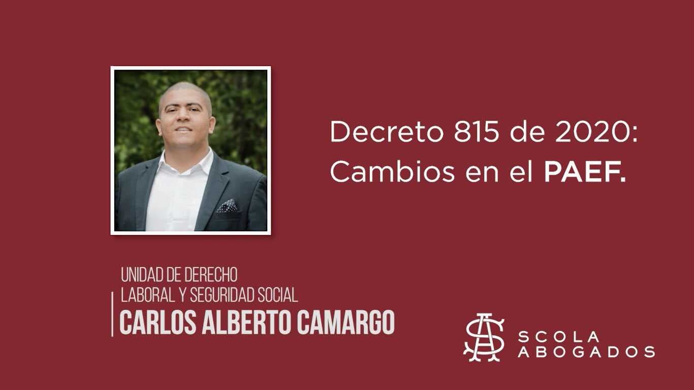 Decreto 815 de 2020: Cambios en el PAEF