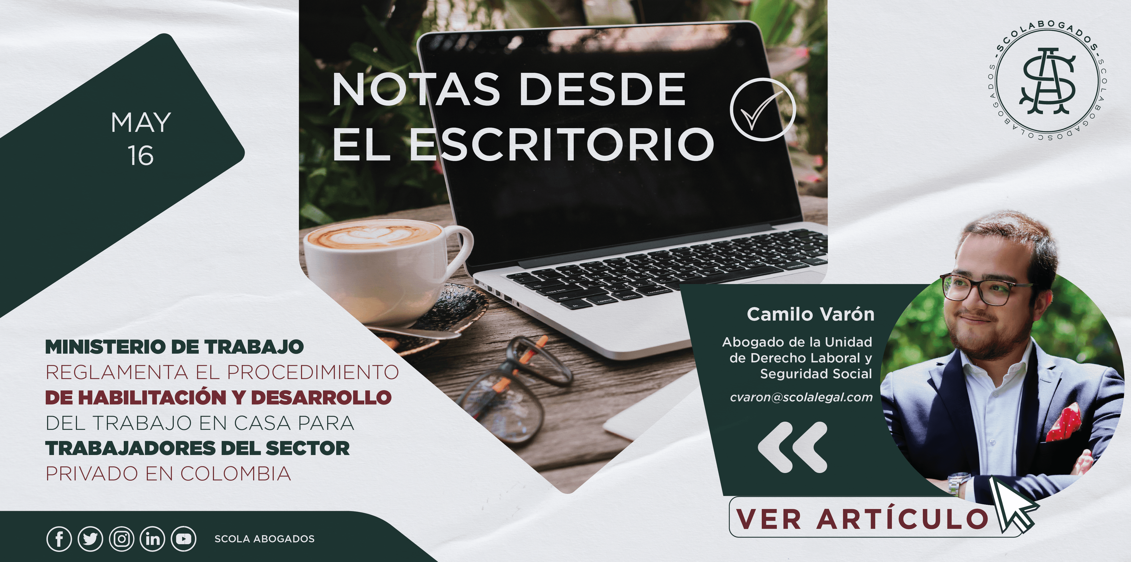 Ministerio de Trabajo reglamenta el procedimiento de habilitación y desarrollo del trabajo en casa para trabajadores del sector privado en Colombia