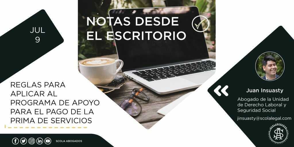 Reglas para aplicar al programa de apoyo para el pago de la prima de servicios