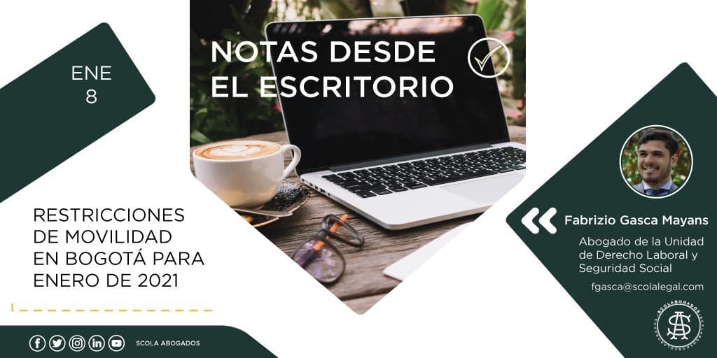 Restricciones de movilidad en Bogotá para enero de 2021