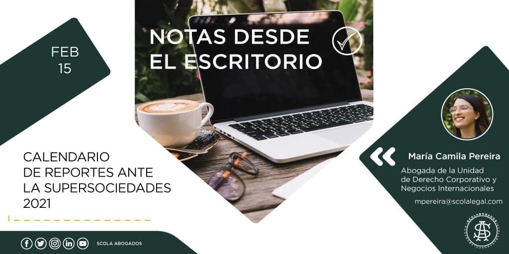 Calendario de reportes ante la SuperSociedades 2021