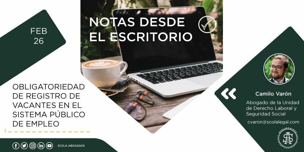Obligatoriedad de registro de vacantes en el sistema público de empleo