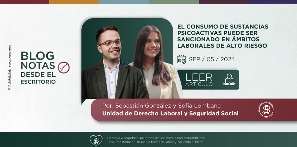 EL CONSUMO DE SUSTANCIAS PSICOACTIVAS PUEDE SER SANCIONADO EN ÁMBITOS LABORALES DE ALTO RIESGO