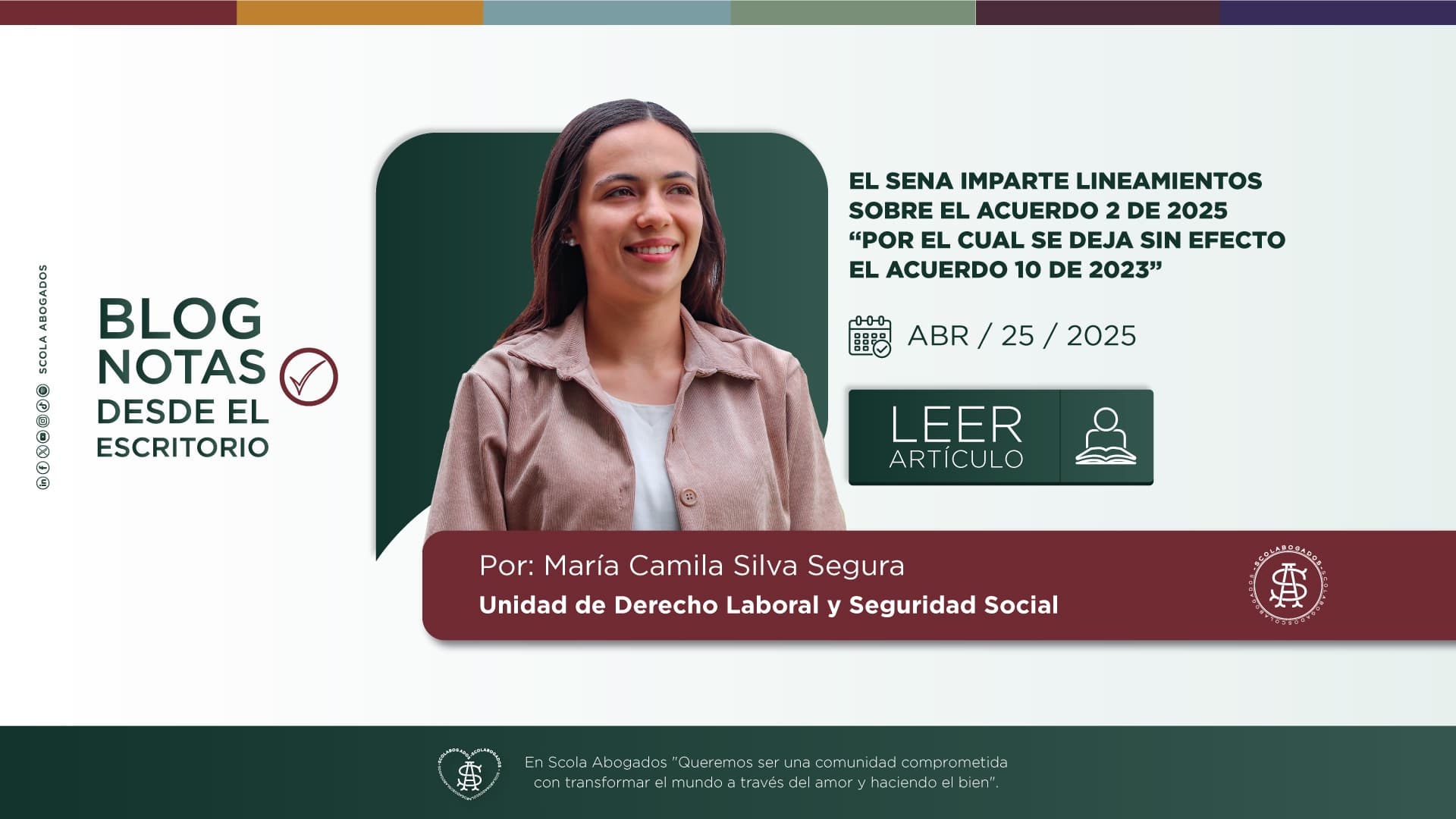 EL SENA IMPARTE LINEAMIENTOS SOBRE EL ACUERDO 2 DE 2025 “POR EL CUAL SE DEJA SIN EFECTO EL ACUERDO 10 DE 2023”