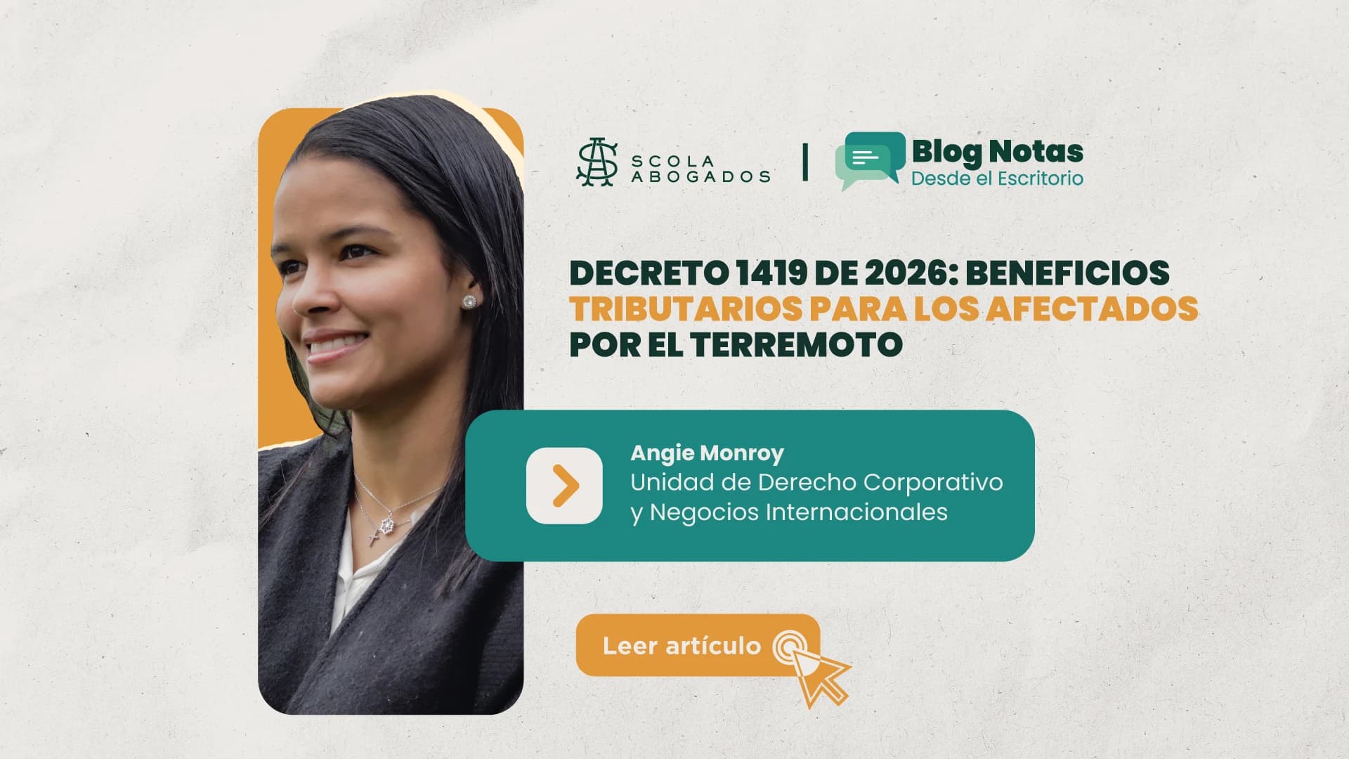 Decreto 1419 de 2026: beneficios tributarios para los afectados por el terremoto