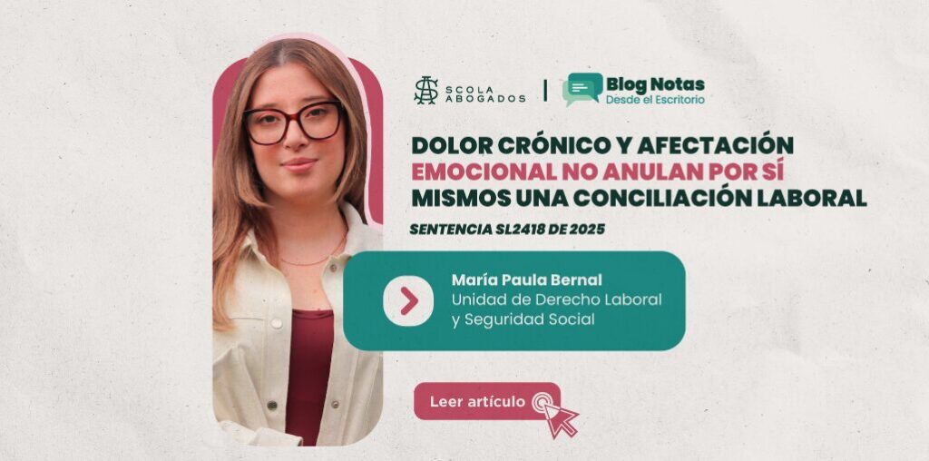 Dolor crónico y afectación emocional no anulan por sí mismos una conciliación laboral